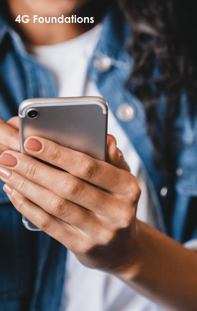 Image of a woman holding a cell phone